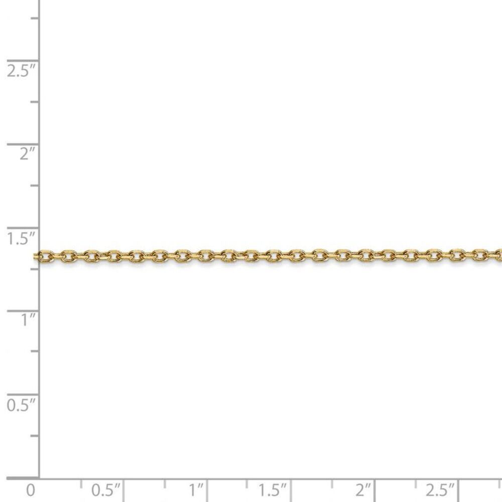 1.8mm, 14k Yellow Gold Diamond Cut Solid Cable Chain Necklace, 26 Inch - Picture 4 of 7